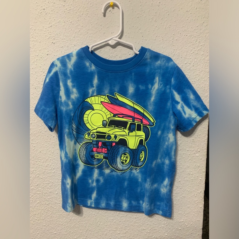 Blue Tie-Dye Monster Truck T-Shirt
